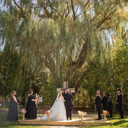 Wedding ceremony at The Wildflower Barn